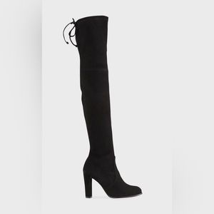 Stuart Weitzman - Black Highland Suede Over-the-Knee Boots - size 6.5